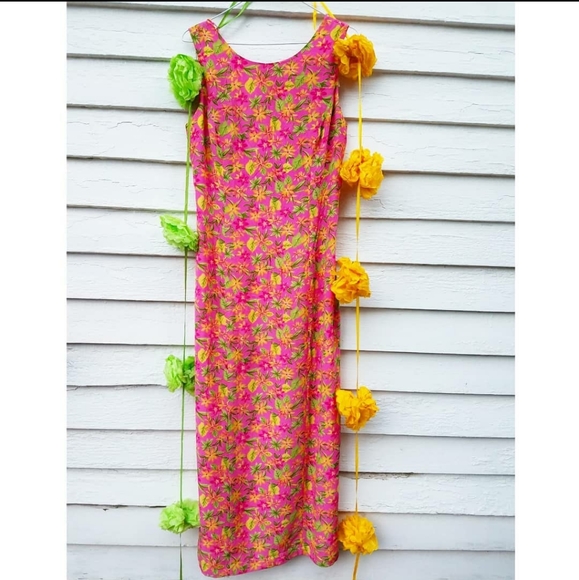 Vintage Floral Silk Dress - Picture 3 of 7